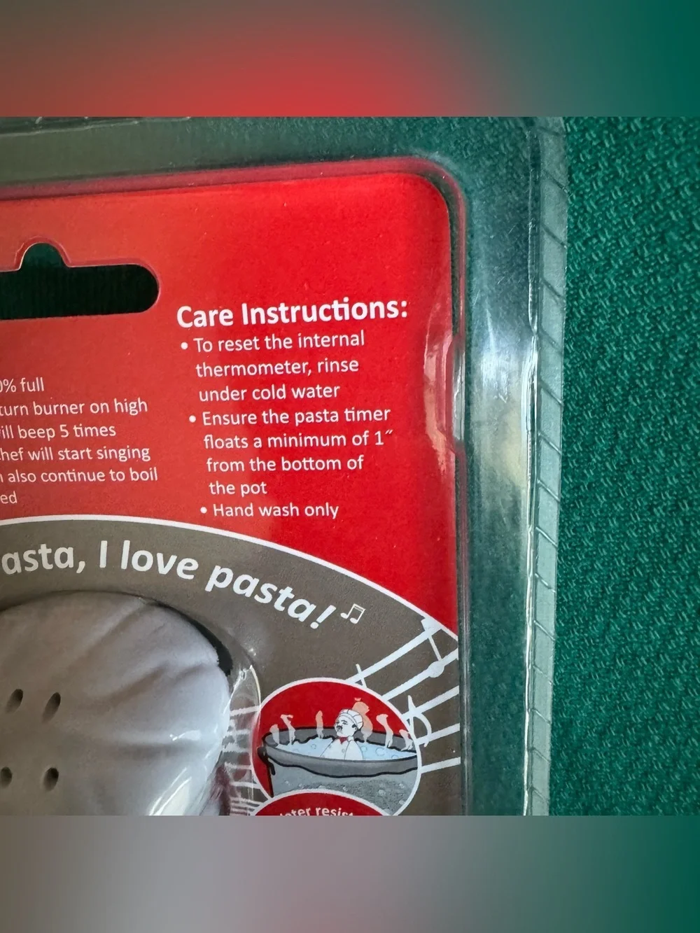 NWT Chef Al Dente Singing Pasta Timer